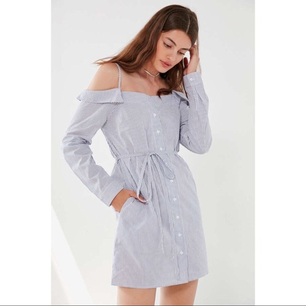 Pinstripe shirt dress